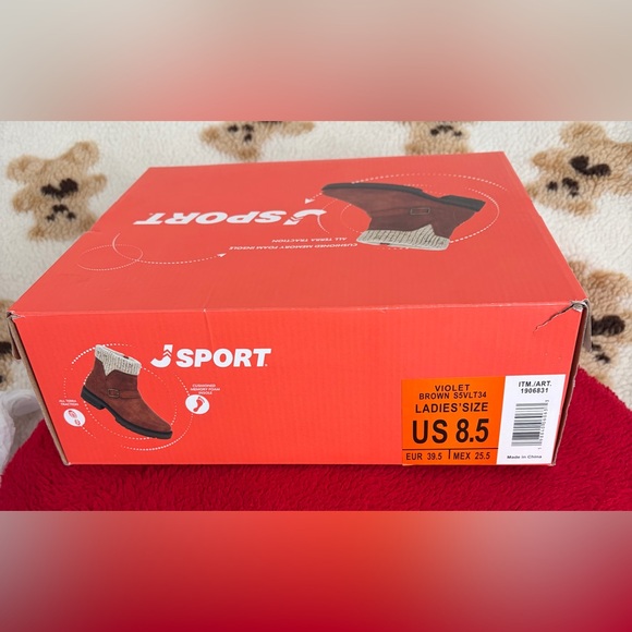 JSport Violet Women's Memory Foam Fax Fur Insulated Ankle Boots Brown Size 8.5 - Picture 4 of 11